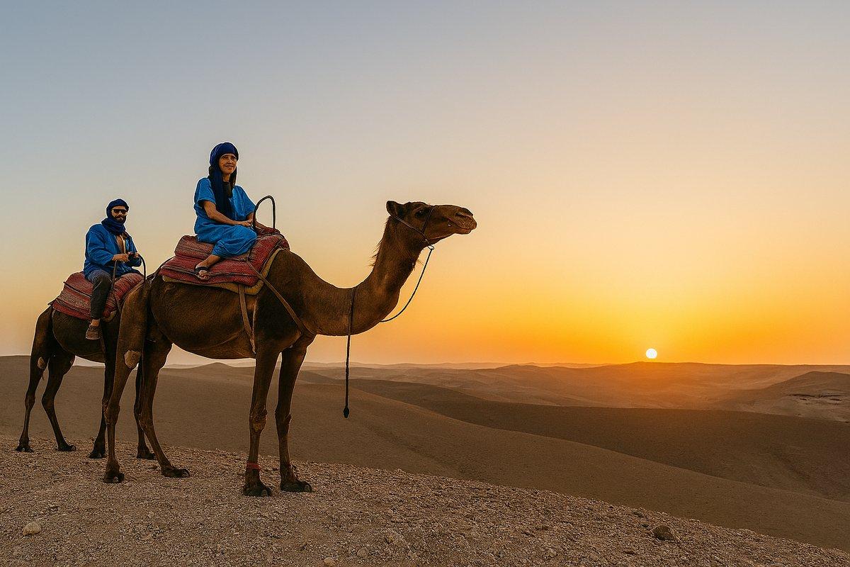 Camel ride Marrakech sunset