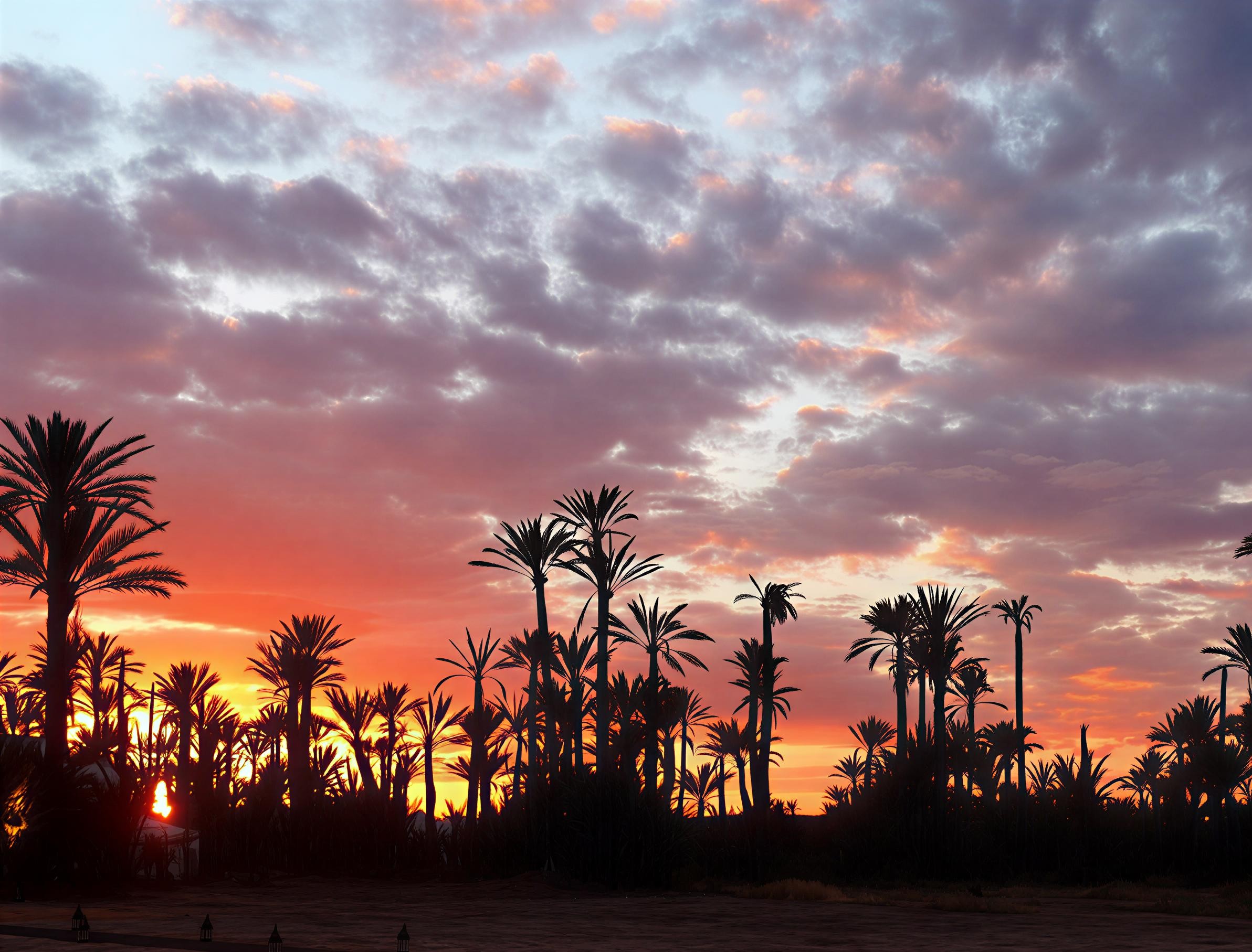Desert sunset view